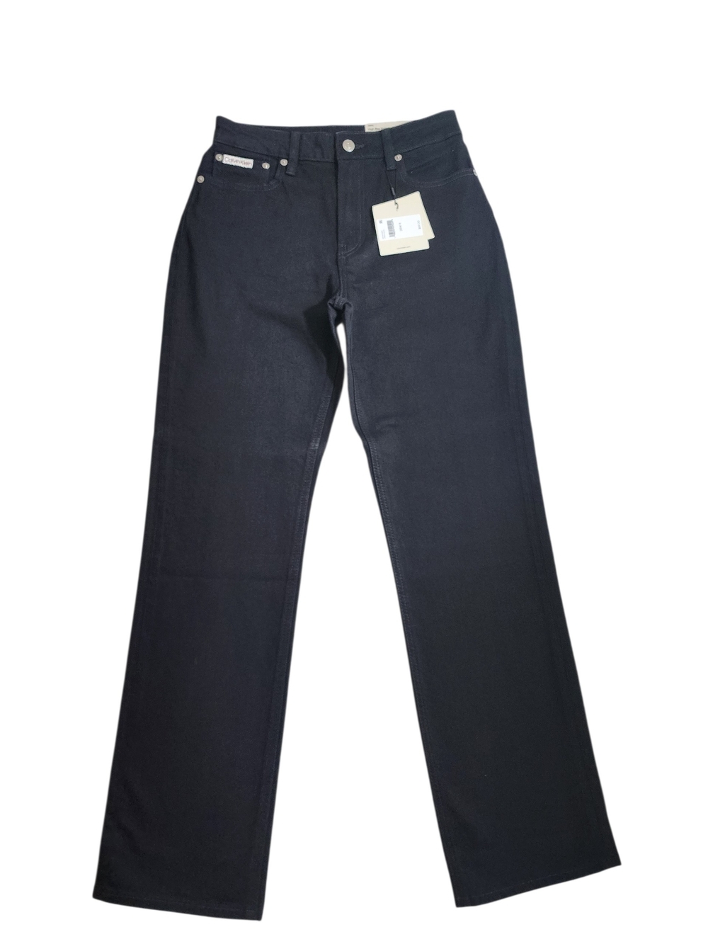 NWT Calvin Klein Jeans Womens 28R Black High Rise Straight Leg Stretch